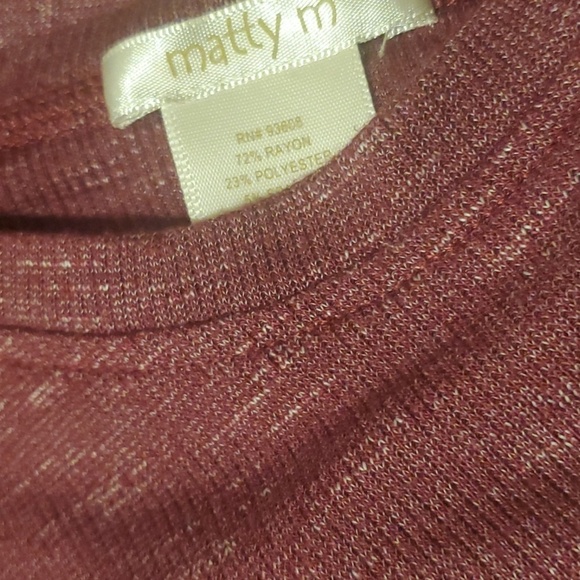 Matty M top women’s size small burgundy white speckled cold Shoulder long sleeve - Picture 9 of 10